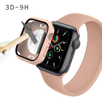 PC Tempered Glass Waterproof Case for Apple Watch 45/41mm