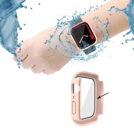 PC Tempered Glass Waterproof Case for Apple Watch 45/41mm