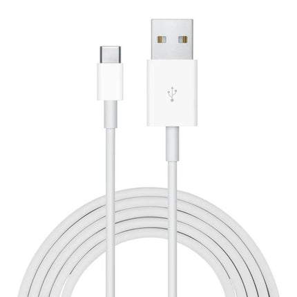 Essential USB-C Cable for Everyday Device Charging — white reversible Type-C to USB-A charging cable coiled for smartphones and laptops