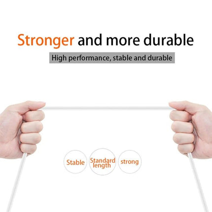 Essential USB-C Cable for Everyday Device Charging - hands pulling white cable showing stronger, durable, stable performance