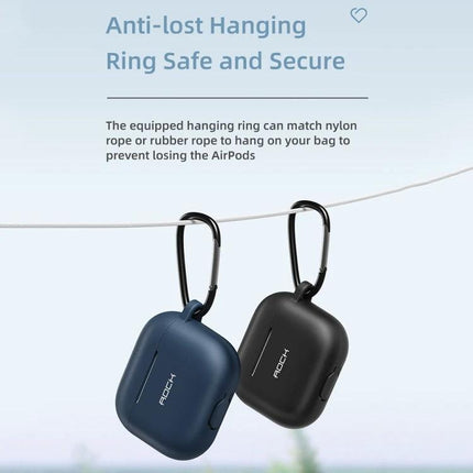 Protect Your AirPods 3 Daily with ROCK Silicone Case - anti-lost hanging ring for 360-degree protection, drop and sweat resistant silicone cover