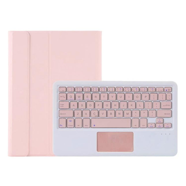 Bluetooth Keyboard Case for Samsung Galaxy Tab S6 Lite with Pen Slot - pink protective keyboard cover with touchpad and pen slot