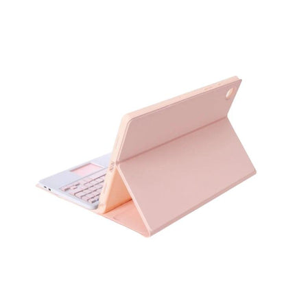 Bluetooth Keyboard Case for Samsung Galaxy Tab S6 Lite with Pen Slot pink folio with detachable Bluetooth keyboard and pen slot