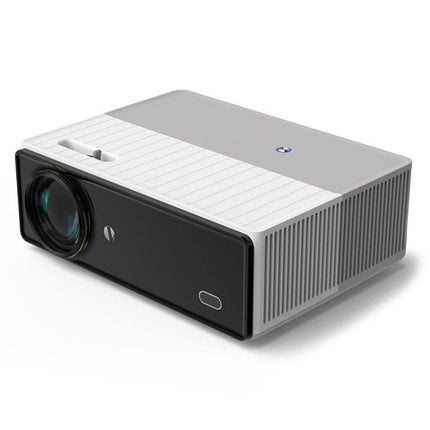 VIVIBRIGHT Full HD Digital Projector for Home Viewing showing compact white-gray projector angled view
