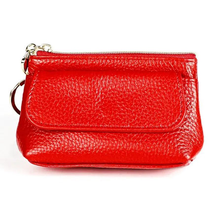 Litchi Texture Cowhide Small Wallet For Women Daily Use