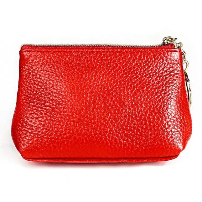 Litchi Texture Cowhide Small Wallet For Women Daily Use