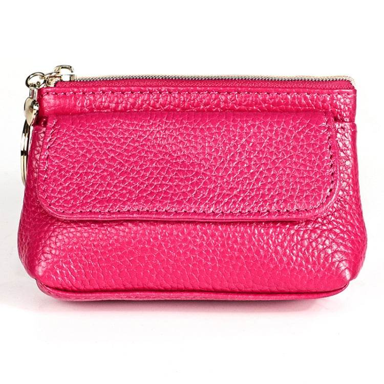 Litchi Texture Cowhide Hand Held Small Wallet for Ladies