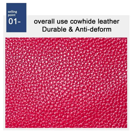 Litchi Texture Cowhide Small Wallet For Women Daily Use