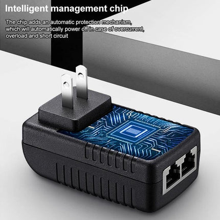 Versatile Power Adapter for Wireless Routers and Networking Devices - compact plug-in adapter with intelligent management chip and dual Ethernet ports