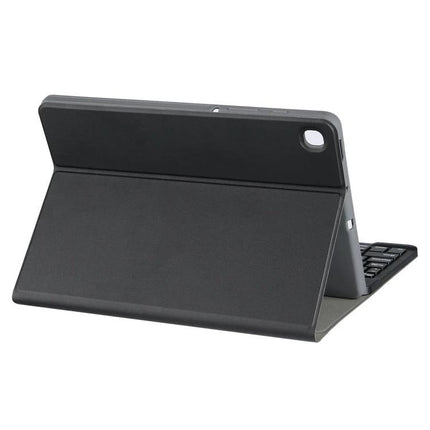 Leather Keyboard Case with Pen Slot for Samsung Galaxy Tab S6 Lite - black folio stand with detachable Bluetooth keyboard and stylus slot