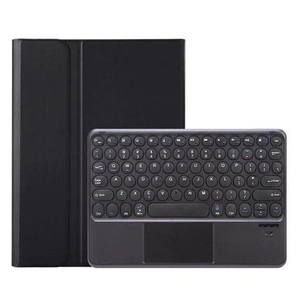 Bluetooth Keyboard Leather Case for Samsung Galaxy Tab S6 Lite with detachable Bluetooth keyboard and protective black leather folio