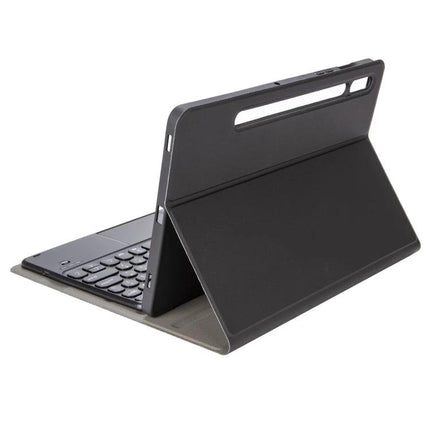 Bluetooth Keyboard Leather Case for Samsung Galaxy Tab S6 Lite in black folding stand with built-in Bluetooth keyboard