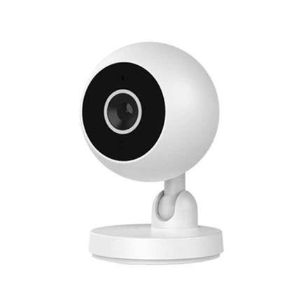 Home Security WiFi Camera with Night Vision and HD Video – compact white indoor camera with 360° horizontal view, motion alerts and remote app monitoring