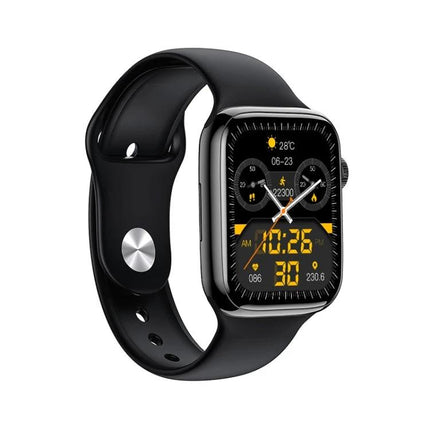 Smart Watch for Everyday Activity and Sleep Tracking black smartwatch showing activity stats, step count, sleep tracking and time display