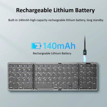 Wireless Foldable Bluetooth Keyboard with Numeric Keypad for Easy Typing - rechargeable 140mAh battery, Bluetooth 5.1, foldable portable design for travel and remote work