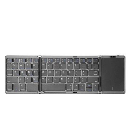 Portable Foldable Bluetooth Keyboard with Touchpad Feature - slim gray foldable Bluetooth keyboard with integrated touchpad for travel and multi-device use