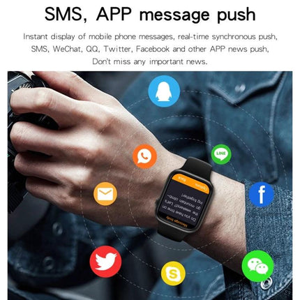 Smart Watch for Everyday Health Tracking and Notifications showing message and app notification icons on wrist