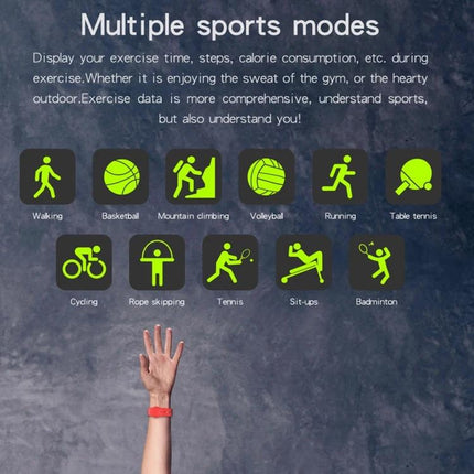 Smart Watch for Everyday Health Tracking and Notifications showing multiple sports modes icons and wristwear