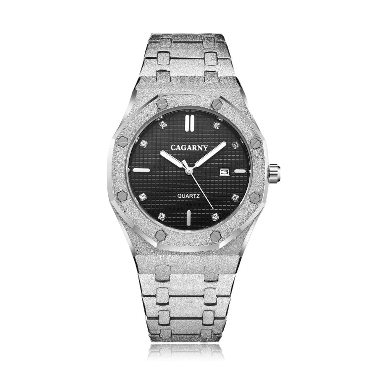 Elegant CAGARNY Quartz Men's Watch with Steel Band and Durable Stone Surface