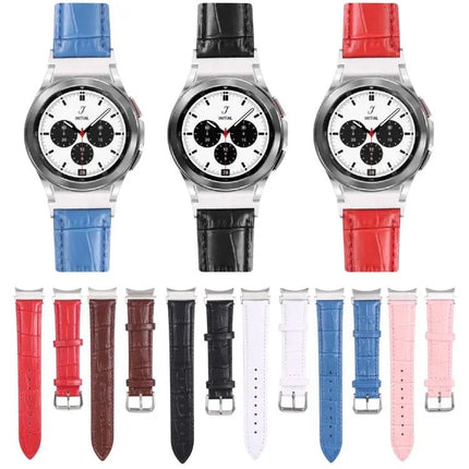 Leather Slub Texture Watch Band For Galaxy Watch4 40mm