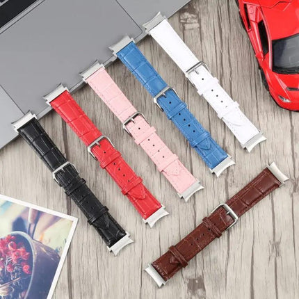 Leather Slub Texture Watch Band For Galaxy Watch4 40mm