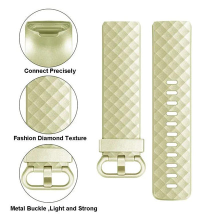 Metallic Pattern Replacement Watch Band For Fitbit Charge 3