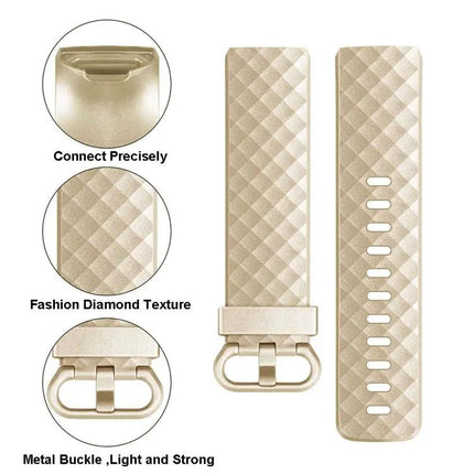 Metallic Pattern Replacement Watch Band For Fitbit Charge 3