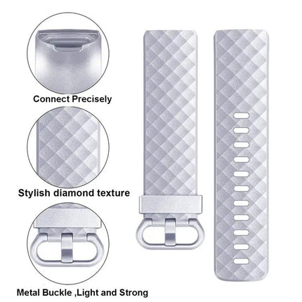 Metallic Pattern Replacement Watch Band For Fitbit Charge 3