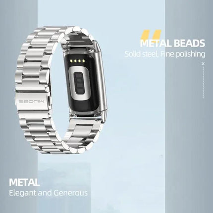Mijobs Stainless Steel Watch Band for Fitbit Charge 5