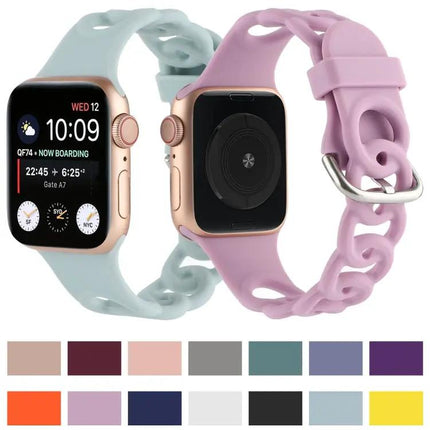 Hollow Silicone Watch Band For Apple Watch 38-45mm
