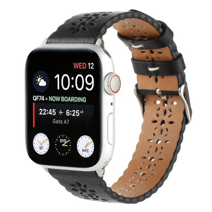 Genuine Leather Hollow Watch Band For Apple Watch 38-45mm