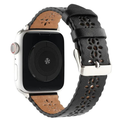 Genuine Leather Hollow Watch Band For Apple Watch 38-45mm