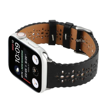 Genuine Leather Hollow Watch Band For Apple Watch 38-45mm