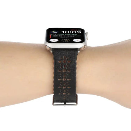 Genuine Leather Hollow Watch Band For Apple Watch 38-45mm