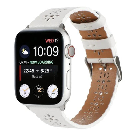 Genuine Leather Hollow Watch Band For Apple Watch 38-45mm