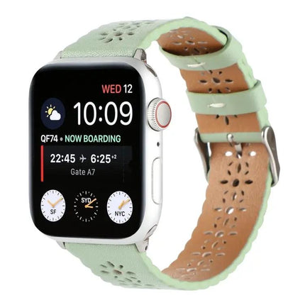 Genuine Leather Hollow Watch Band For Apple Watch 38-45mm
