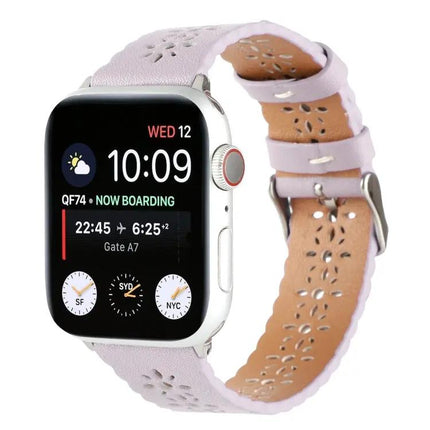 Genuine Leather Hollow Watch Band For Apple Watch 38-45mm