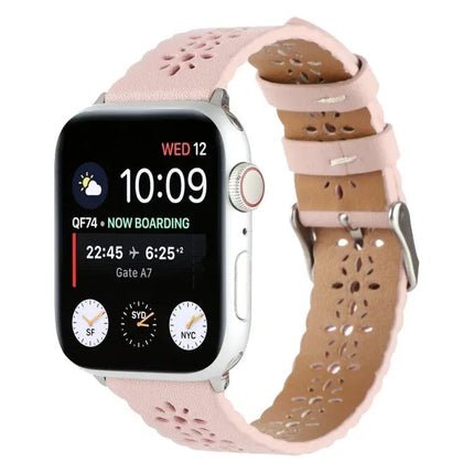 Genuine Leather Hollow Watch Band For Apple Watch 38-45mm