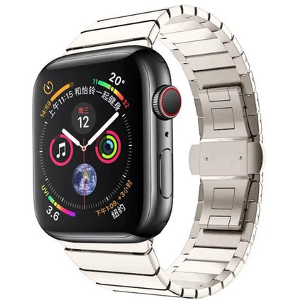 Steel Butterfly Buckle Watch Band For Apple Watch 38-49mm