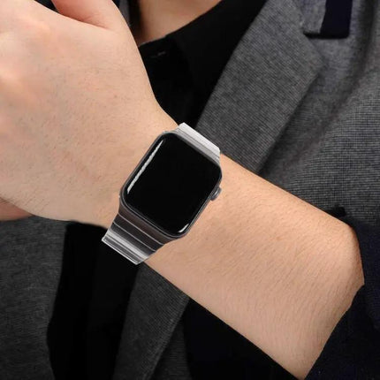 Steel Butterfly Buckle Watch Band For Apple Watch 38-49mm