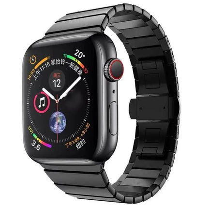 Steel Butterfly Buckle Watch Band For Apple Watch 38-49mm