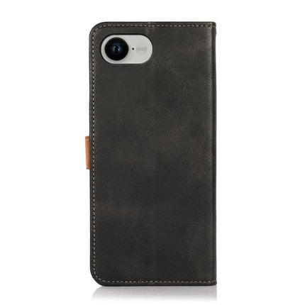 Khazneh Leather Phone Case With Card Slots slim PU leather folio case in dark brown with card slots and stand, protective TPU shell