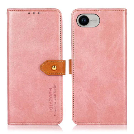 Khazneh Leather Phone Case With Card Slots in pink folio style with card pockets, magnetic clasp, stand feature and camera cutout