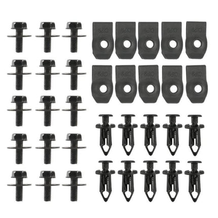 Car Hood Fender Bumper Fixing Kit All In One For Quick Car Repairs – carbon steel clips bolts rivets set for Infiniti Nissan splash shield