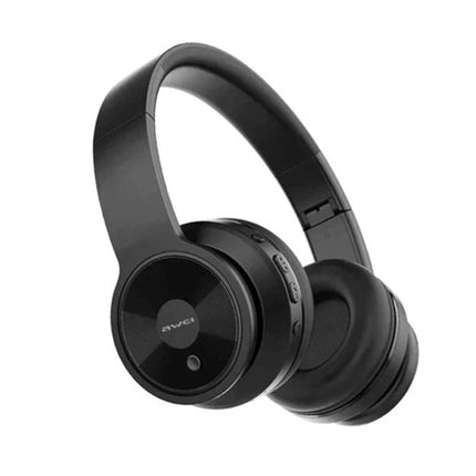 Awei Foldable Wireless Headphones For Commuting And Remote Work black foldable over-ear Bluetooth headset with controls