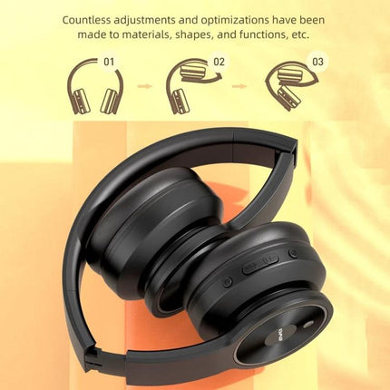 Awei Foldable Wireless Headphones For Commuting And Remote Work compact black foldable Bluetooth headphones with retractable headband