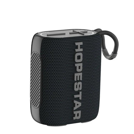 HOPESTAR Portable Bluetooth Speaker For Home And Outdoor black compact splash-resistant speaker with loop handle
