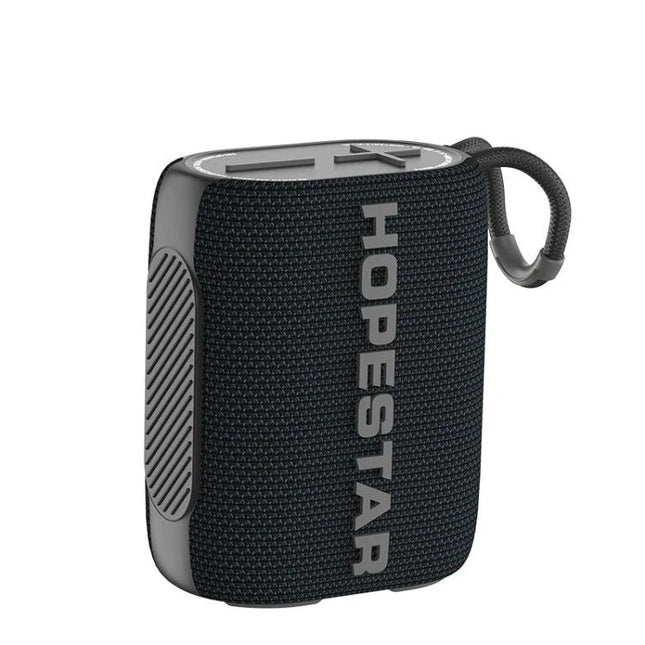 HOPESTAR Portable Bluetooth Speaker For Home And Outdoor black compact splash-resistant speaker with loop handle