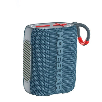 HOPESTAR Portable Bluetooth Speaker For Home And Outdoor compact blue splash‑resistant speaker with loop for picnics