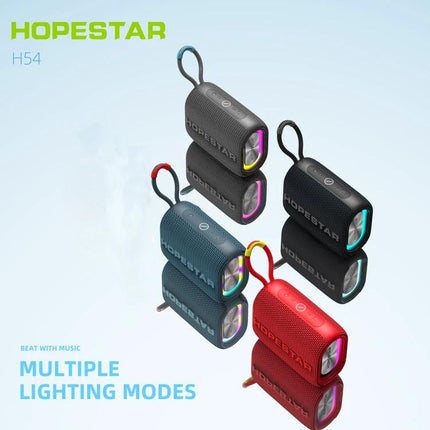 HOPESTAR Portable Bluetooth Speaker For Home And Outdoor in assorted colors showing portable speakers with lighting modes